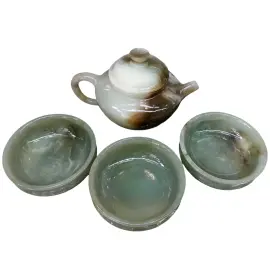 Чайный набор из нефрита "Чайная традиция" на 3 персоны, 4 предмета